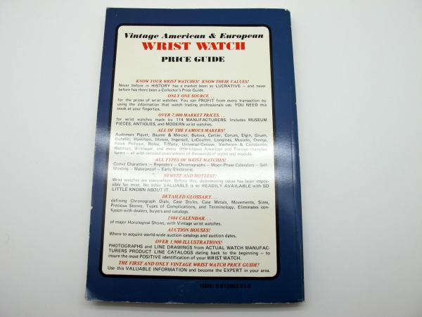 Vintage American & European Wrist Watch Price Guide/Book 1