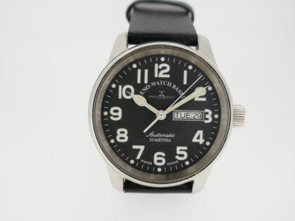 ZENO Automatik Box Papiere 41 mm Tag Datum Stahl